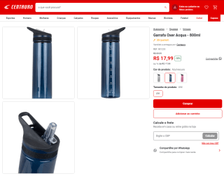 Garrafa da Oxer Acqua de 800ml - R$ 17,99