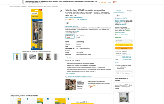 Mosquitera Schellenberg 50642 magnética fijación Flexible Antracita 90x210cm por solo 14,99€