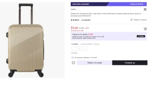 Maleta de Cabina 4 Ruedas de Viaje Semirigida 21.25€ (Cuenta Nueva 12.47€)