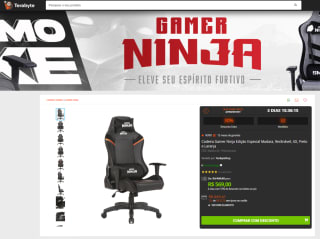 Cadeira Gamer Ninja, modelo Edição Especial Madara - R$ 569
