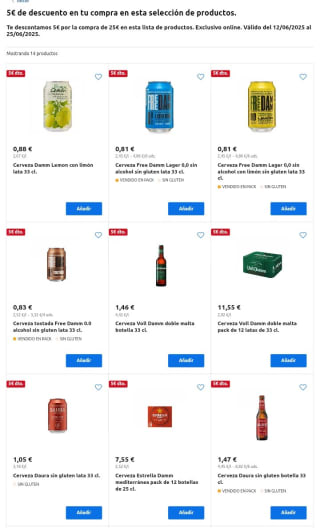 -5€ de Descuento directo por compra compra de 25€ en Carrefour.