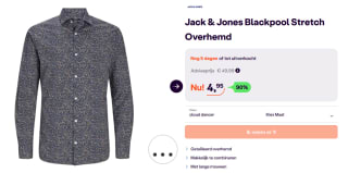 Jack & Jones Blackpool Stretch hemd voor €4,95 bij iBOOD