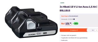 2 Stuks Hikoki accu's - voor (slide) machine voor €19,95 bij Ibood