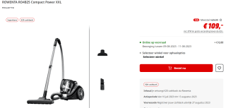 ROWENTA stofzuiger Compact Power XXL voor €89,99 dmv cashback bij de MediaMarkt