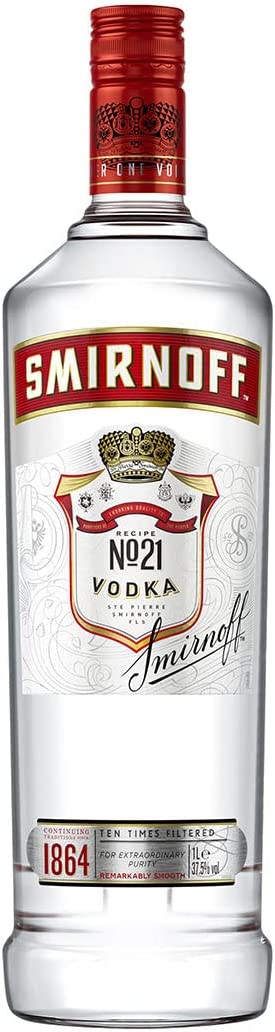 5 botellas Smirnoff No. 21, vodka rojo de 1 litro por solo 34,90€ la unidad sale por 6,98€