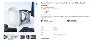 Taza PlayStation de cerámica color plateado 550ml por 9€