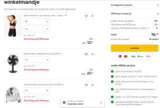 15% korting op bijna alles bij de Hema