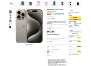 Apple iPhone 15 Pro 128 GB Titanio Negro por solo 1,069€
