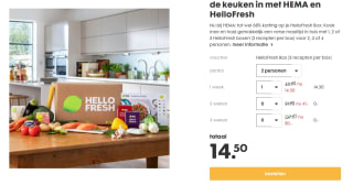 Tot 68% korting op Hellofresh boxen via de Hema