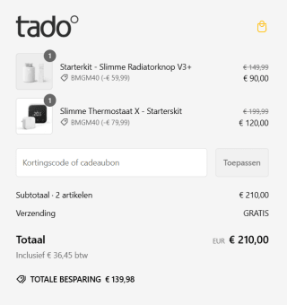 Tot 40% korting tijdens de Tado Sale