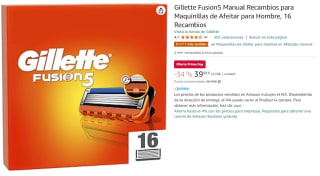 16 Recambios de Gillette Fusion5 Manual Recambios para Maquinillas de Afeitar de Hombre por 39.99€