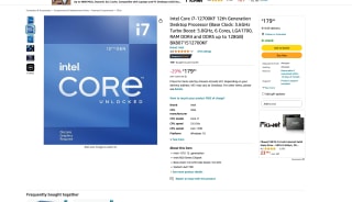 Procesador Intel i7 12700kf Base Clock: 3.6GHz Turbo Boost: 5.0GHz 6 Cores por 179,90€