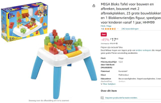 Fisher-PriceMega Bloks - Build 'N Tumble Bouw Tafel voor €17,99 bij Amazon NL