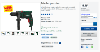 Taladro percutor PSBM D5 a 14,99€ en Lidl