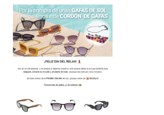 Regalo cordon gafas por comprar gafas de sol en Ale-Hop