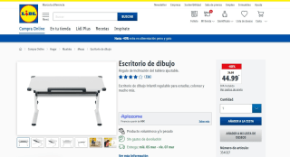 Escritorio de dibujo infantil regulable para estudiar por 44.99€