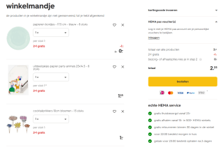 2+1 gratis op feestartikelen bij Hema