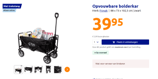 Froyak opvouwbare wagen (88 x 52 x 105 cm) -voor €39,95 bij de Action