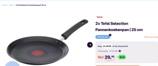 Tefal Selection Pannenkoekpan - Ø 25 cm- 2 stuks voor €29,95 bij Ibood