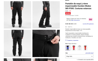 Pantalón de esquí y nieve impermeable Wedze SKI-P500 por 49,99€