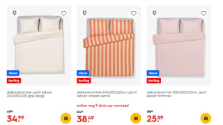 dekbedovertrekken en hoeslakens 30% korting bij de Hema