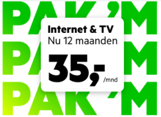 12 maanden internet & tv voor €35,- per maand bij KPN