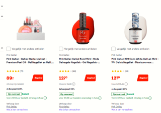 Tot 40% korting op Pink gellac/ gellac starterspakketten bij Bol.com