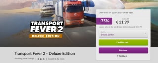 Transport Fever 2 - Deluxe Edition voor €11,99 via Gog.