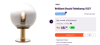 Brilliant Gould Tafellamp rookglas metaal voor €19,95 bij Ibood