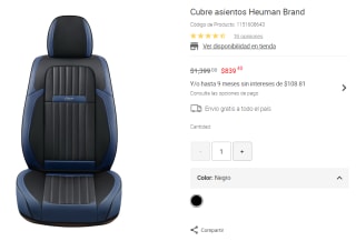 Cubre Asientos Heuman Brand por $839 | Descuento Liverpool