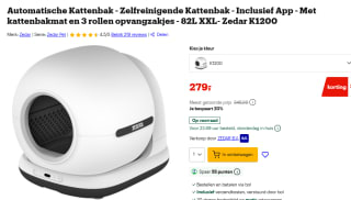 ZEDAR K1200 Automatische kattenbak voor €279 bij Bol.