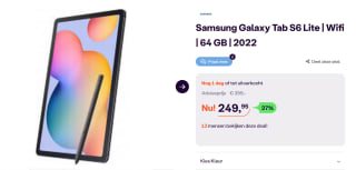Samsung Galaxy Tab S6 Lite (2022) 10.4 P613 64GB WiFi Grijs voor €249,95 bij Ibood