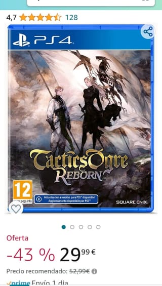 Tactics Ogre Reborn PS4 por 29,99€.