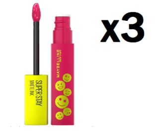 3 Maybelline New York Superstay Matte Ink Moodmakers Pintalabios Mate Larga Duración Tono 460 Optimist por 12.23€