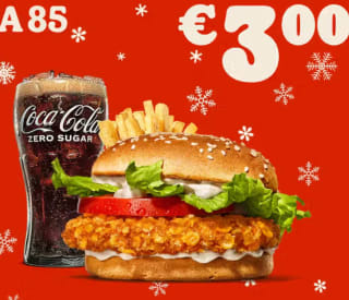Crispy Chicken menu + medium King Fries + 0,4 L Frisdrank voor €3 bij Burger King