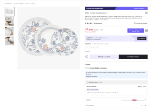 Vajilla Opal 12 PIEZAS ARCOPAL THELMA BLUE por solo 11,45€ desde la 00:00 a 2:00 en Miravia