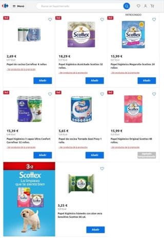 3×2 y más Ofertas en Papel higiénico, de cocina, etc.
