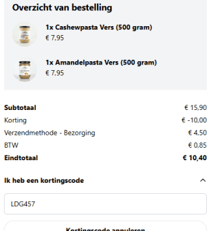 €10 korting op je bestelling bij De Notenshop