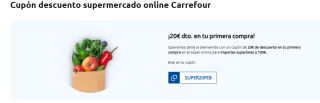 Cupón 20€ descuento en tus compras en Super Carrefour