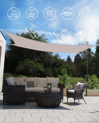 SONGMICS 3 x 5m schaduwdoek met 93% UV-bescherming voor €29,24 dmv code bij Amazon