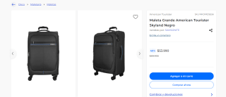Maleta Grande American Tourister Skyland Negro por $53.990