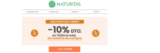 10% descuento sin mínimo de compra en Naturitas