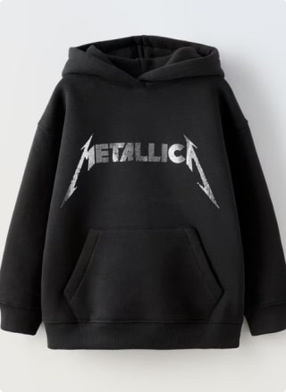 Sudadera Metallica Zara Niños por solo 12,99€