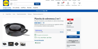 Plancha de sobremesa 2 en 1 con hot pot con regulación continua de la temperatura mediante mando giratorio. por 26.99€