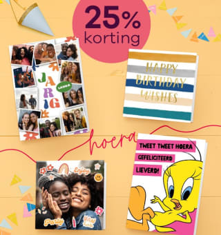 25% korting op alle kaarten bij Greetz