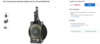 Fagor Stim Set 3 Sartenes de Aluminio Forjado 18, 22 y 26 cm por 19,95€