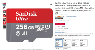 SanDisk Ultra Tarjeta Micro SDXC 256 GB + adaptador SD por 16,99€