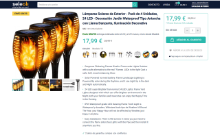 Pack de 4 Unidades, 24 LE lámparas solares exterior por 17,99€