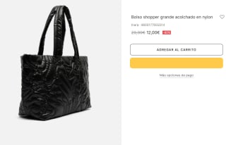 Bolso shopper grande acolchado en nylon Inara por 12€