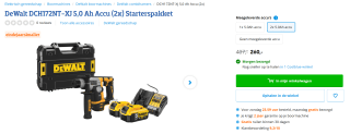 DeWalt DCH172NT-XJ 5,0 Ah Accu (2x) Starterspakket voor €260 bij Coolblue